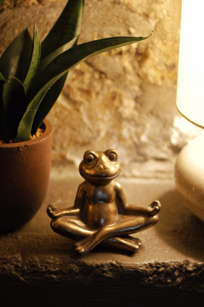 zen frog statue