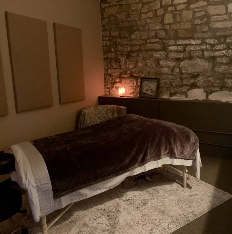Comfortable bedroom for massage therapy